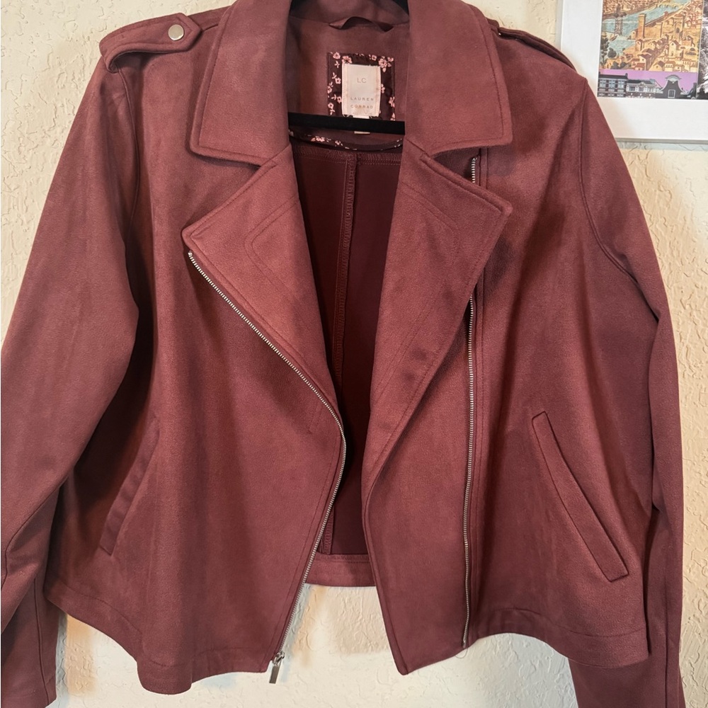 Burgundy Moto Jacket